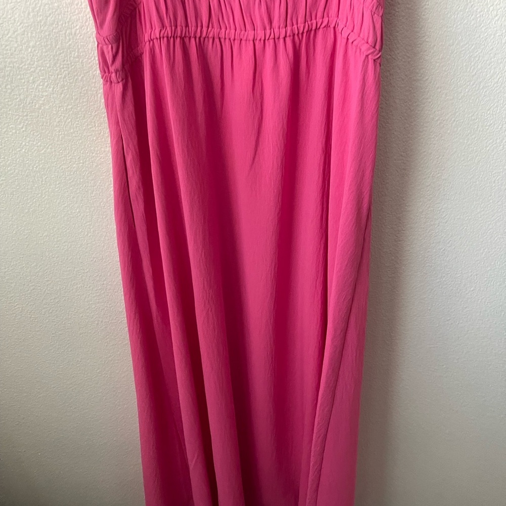 A NEW DAY SIZE LARGE PINK MIDI EMPIRE WAIST DRESS SPAGHETTI STRAPS POCKETS - Picture 6 of 11